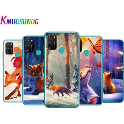 Transparent Cover Cute cartoon animal fox For Honor V30 View 20 V20 30i 30S 30 20S 20E 20i 20 Lite Pro Plus Phone Case