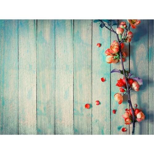 Planks Backdrop Green Wooden Board and Roses Photography Background Holiday Celebration Photo Booth Studio Decor