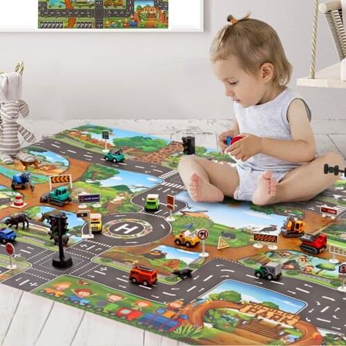 Children Toys Dinosaur Traffic Road Play Mats Kids Baby Crawling Play Mat Baby Game Floor Carpet Pad 100*130CM