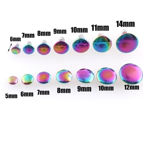 Double cap rivets Rainbow color Spikes Rivet Stud Collision Nail for leather rapid Rivet Bag Belt Shoes jeans Garment decoration