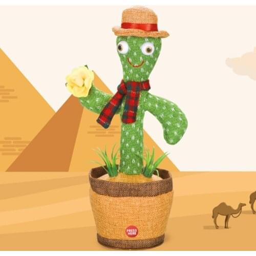P31B Electronic Cactus Plush Toys Wriggle Dancing Mimicking Talking Battery Version Cactus Interesting Party Decoration