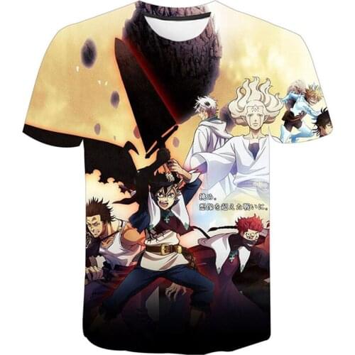 Men Women Anime Black Clover 3D Print T-shirt Fashion Anime T-Shirt Cool Tees Harajuku Short Sleeve Streetwear Tops