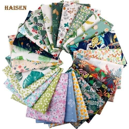 Haisen,20x25cm,10-50Pcs Random Floral And Animal,Printed Twill Cotton Fabric,Patchwork Cloth,DIY Sewing Quilting Tissue Material