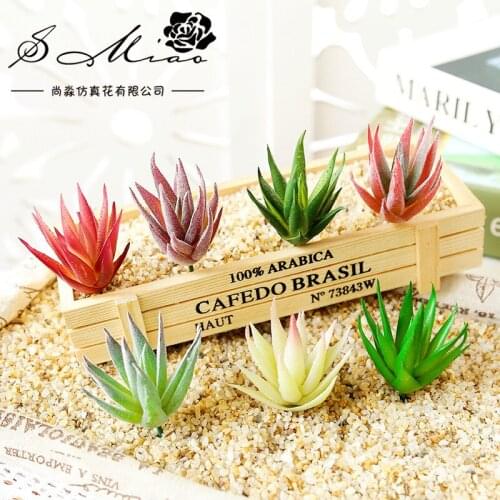 7x8.5cm Artificial African Aloe Plants Bonsai DIY Home Bedroom Living Room Desktop Table Wedding Party Decoration Fake Plants