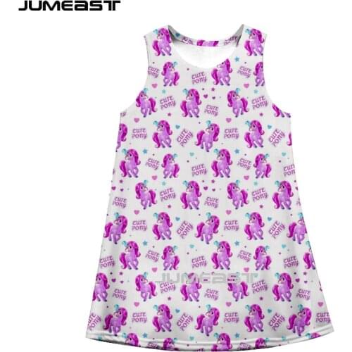 Jumeast Brand Men/Women 3D Printed Dresses Cartoon Little Pony Summer fashion sleeveless dress suspender nightdress