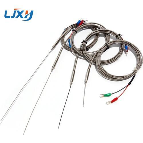 LJXH 1mm Diameter Probe K-Type Thermocouple 2-wires Temperature Sensors 2-Terminals 1m/2m/3m/4m/5m Thermocouple