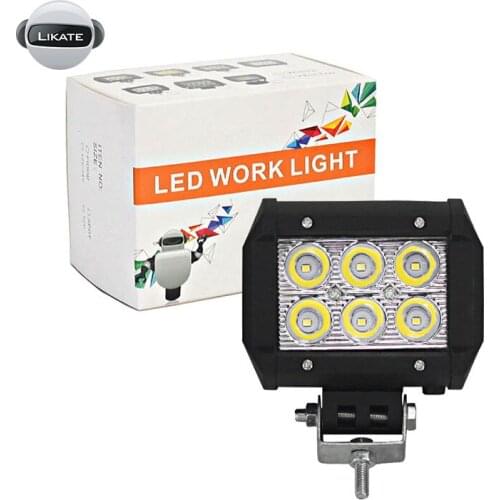 LKT 4Inch 18LED Work Light DC 12v 24v For Off Road Accessories 4X4 Truck Boat Fog Light Car Light