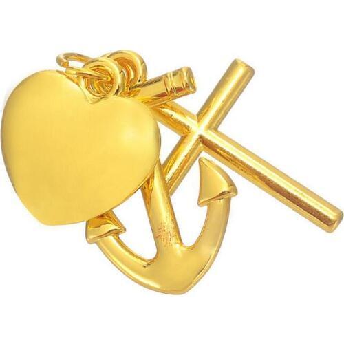 10pcs/lot Gold or Rhodium Color Fashion Heart Cross Anchor set charms Romantic Style Pendant for Jewelry Making