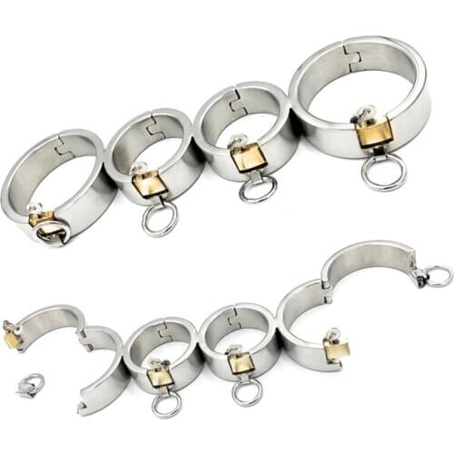 Stainless Steel Lock Connect Handcuffs Shackle Adult Game Manacles Restraints Sex Salve Products BDSM Toys for Couples G7-6-115
