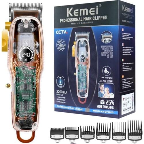 Original LCD adjustable electric hair trimmer barber shop professional taper lever hair clipper haircut with 2200mAh battery