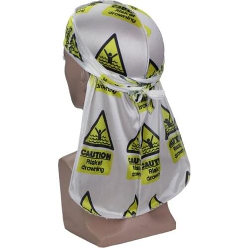 Popular imitation silk long tail Pirate Hat hooded hip hop hat Durag hair bonnet for sleeping designer beanie wholesale durags