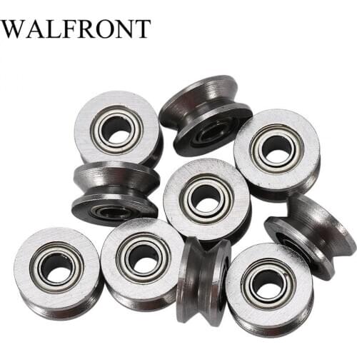 30pcs Bearings U624ZZ Ball Bearing U Groove Ball Bearing Guide Pulley For Rail Track Linear Motion System 4*13*7mm