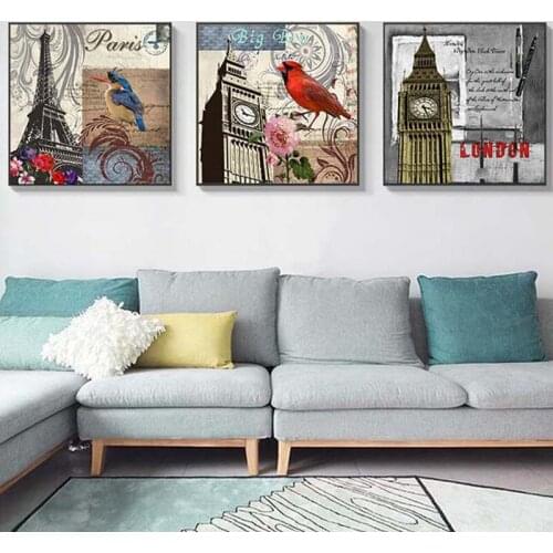 Classical European Landscape Journey Poster Tower Statue of Liberty Canvas Paintings POP Wall Pictures Living Room Décor