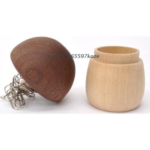 Premium Wooden Magnetic Paper Clip Dispenser Pushpin Storage Case Thumbtack Dispenser Metal Pin Organizer Holder Box
