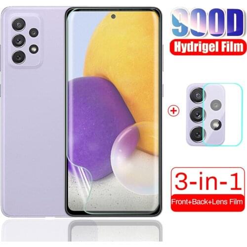 Sansung a72 hydrogel film for samsung galaxy a72 a 72 72a 5g 6.7" matte front back screen protectors camera film note glass