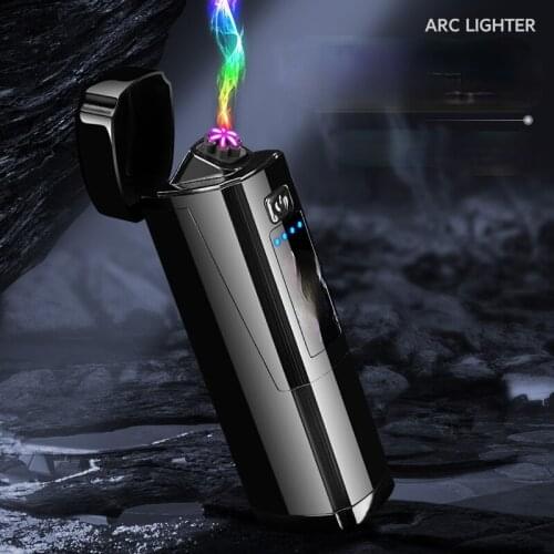 Six-wire Three-arc Super Firepower Outdoor Cigar Super Arc Lighter Battery Display Induction Charging Gadgets for Men Technology