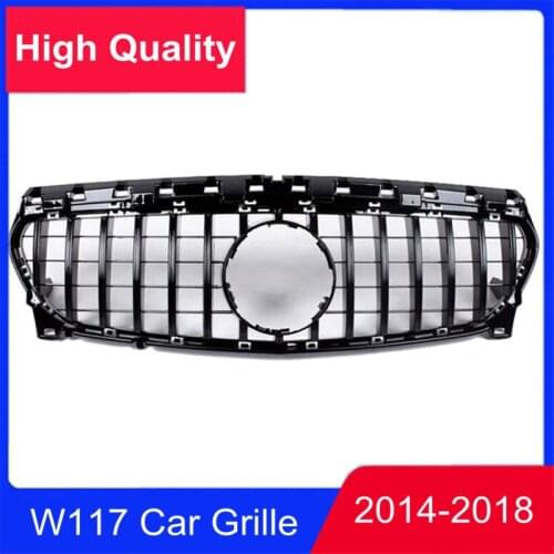 Replacement Front Grille Fits For BENZ CLA W117 2014-2018 ABS GT Style Car Racing Kidney Grill Grille