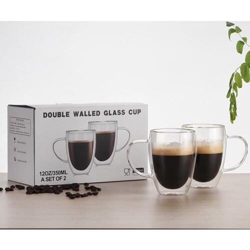 Cup Glass Mugs Double Layer Borosilicate Milk 150ml Double-layer Juice Transparent Cups