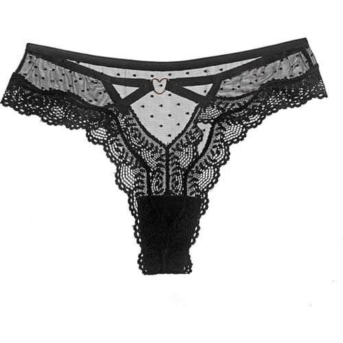 Women Sexy Lace Panties Transparent Heart Low-waist Underpant Hollow Out Thong Female Seamless G-string Underwear Lingerie HOT