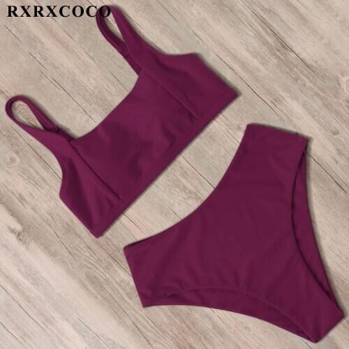 RXRXCOCO Bikini Swimwear Women High Waist Bikini 2021 Leopard Push Up Swimsuit Female Printed Swimwear Biquini Women Swimsuit