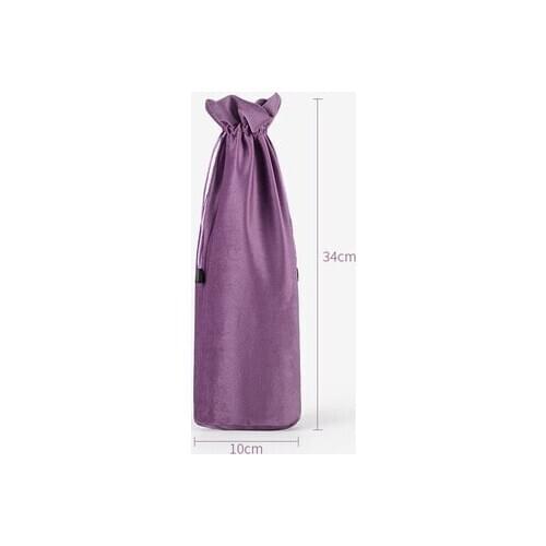 10pcs/lot 10x34cm Black/Purple/Brown/Green/Grey Round Bottom Drawable Velvet Pouch Drawstring Bags Wine Bottle Packaging Bag