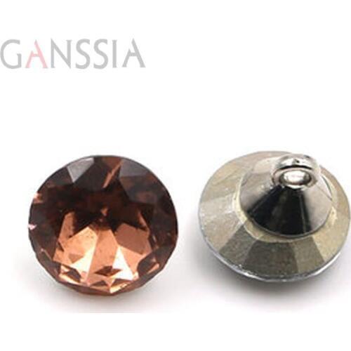 10pcs/lot Beautiful light brown imitation gemstone buttons Sewing buttons for shirt Crystal buttons for garments(SS-97-6)