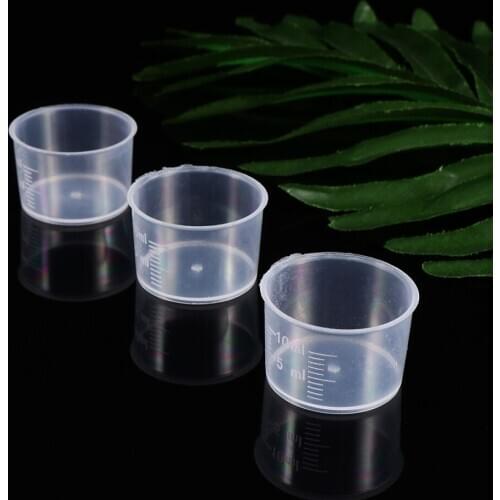 100pcs 10ml Disposable Measuring Cups Transparent Easuring Cups Thickened Clear Plastic Liquid Volumetric Measurement Cups