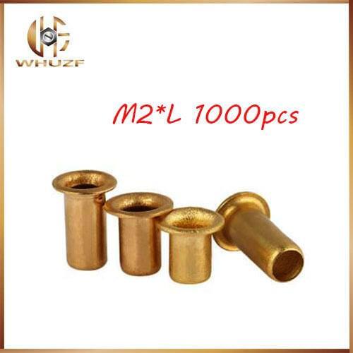 1000pcs M2*L Copper Hollow Rivet 1.5mm Double-sided circuit board PCB vias nails / copper corn