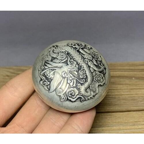 Collection of Bronze Jewelry Box, Four Treasures, Embossed Dragon Box, Bronze Box, Animal Sculptures and Ornaments 2PC