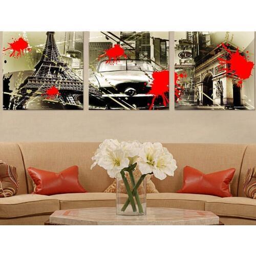 3pcs/set,5D DIY Diamond Painting Cross Stitch kit Mosaic Full round 5D Diamond Decorative paintings Diamond embroidery City View