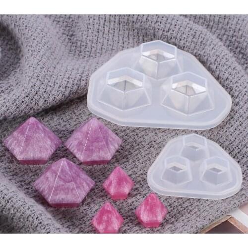 3 In 1 Transparent Silicone Diamond Mold Decorative Craft DIY Cutting Shape Type Epoxy Resin Molds for Jewelry Making Tool