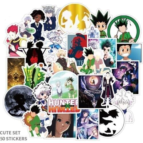 50pcs HUNTER×HUNTER Anime Stickers DIY Graffiti Decals Sticker PVC Waterproof Car Sticker For Laptop Luggage Suitcase Skateboard