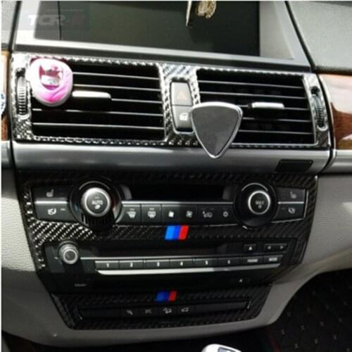 Carbon Fiber Refit Automotive Interior Gear Storage Box Knob Decoration Panels for BMW E70 E70 E71 X5 X6 Car Styling Accessories