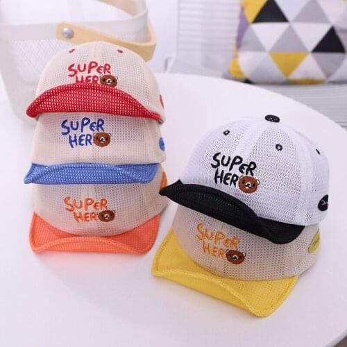 Doitbest Breathable Baby mesh Baseball Cap summer Super Hero Letter kids sun Hats Boys Girls Caps childs snapback Hat gorras