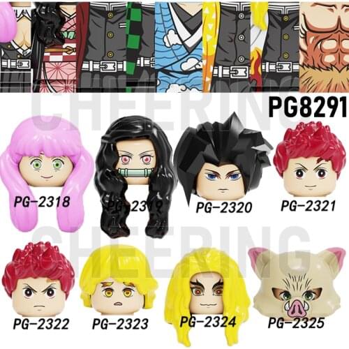 Japanese Anime Figures Building Blocks Demon Slayer Kamado Tanjirou Kamado Nezuko Bricks For Children Gift Toy PG8291