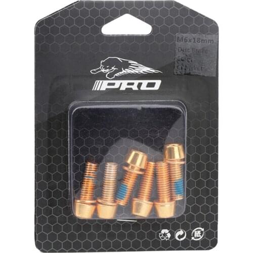 Electroplating Bicycle disc brake screws Anti-loosening 6Pcs Accessories