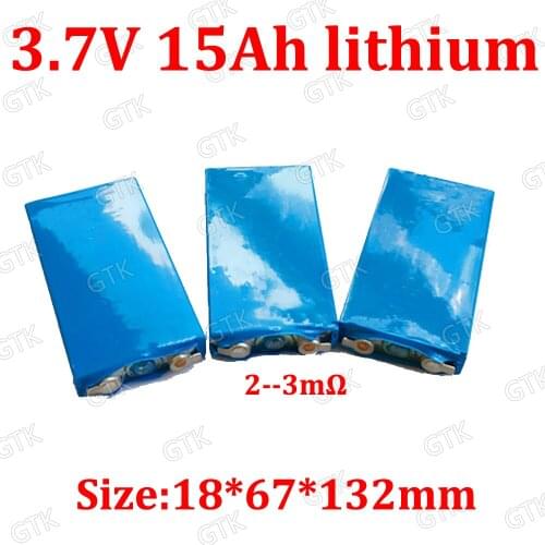 GTK 7pcs 3.7v 15ah li-polymer 3C 45A discharge 3.7v lithium ion battery for diy 12v Power tools golf cart sightseeing tour bus