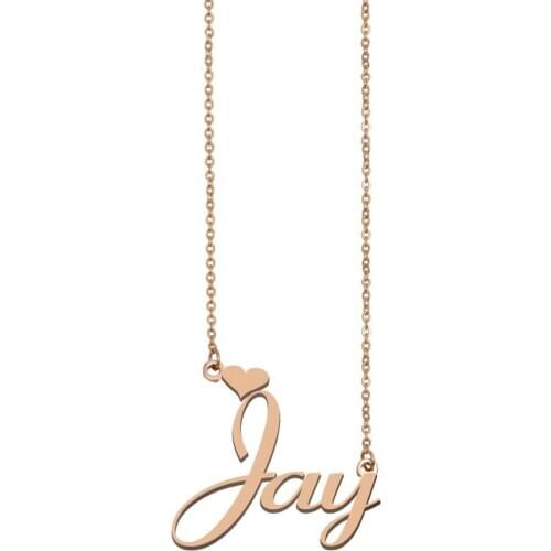 Jay Name Necklace Custom 925 Sterling Silver for Women Girls Best Friends Birthday Wedding Christmas Mother Days Gift