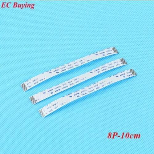 20pcs 100mm Length 8 Pins 1.0mm Pitch FFC FPC Ribbon Flat Cable Forward Direction For TTL