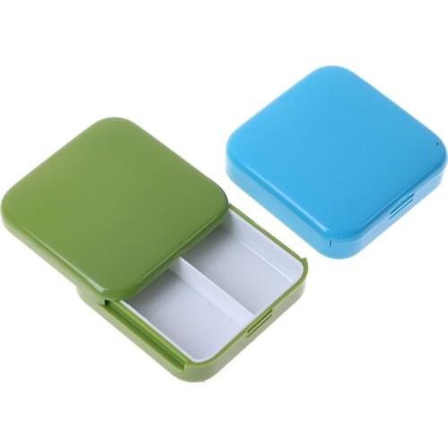 1PC Mini Portable 2 Grid Push Open Style Pill Box Candy Color Medicine Pillbox Tablet Storage Case Container Cases Storage Box