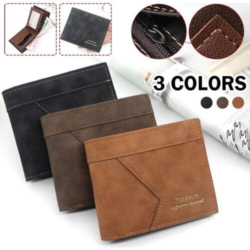 2021 New Fashion PU Leather Mens Wallet With Coin Pocket Zipper Small Money Purses Dollar Slim Purse New Design Money Wallets