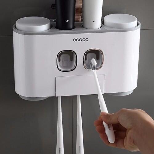 Non - Perforating Toothbrush Rack Wall - Free Two - Position Toothpaste Extractor Set