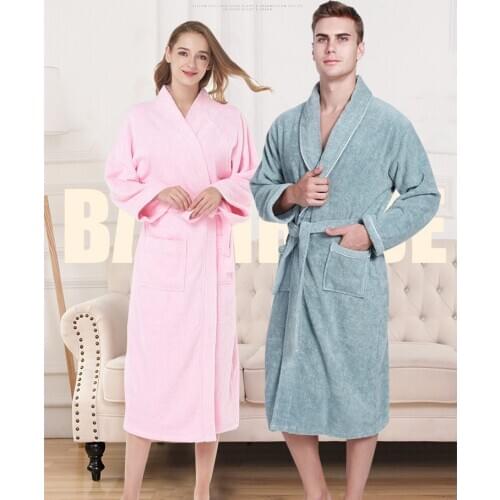 Халаты Sleepwear 100% Cotton Unisex Robe Sexy Bath Robe Men Women Toweling Terry Females Casual Thick Japan Style Home Bathrobe