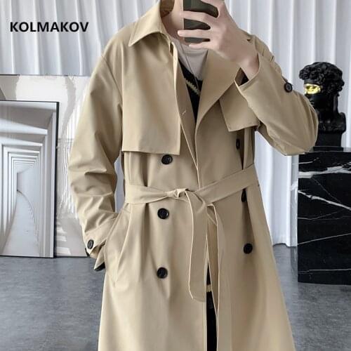 2021 new arrival autumn fashion coat men high quality double breasted trench coat men,mens casual jackets full size M-5XL