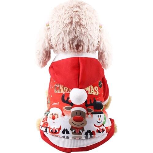 Dog Clothes Christmas Small Dogs Cat Four Legs Santa Claus Snowman Moose Hoodie Costume for Pets Clothing Jacket Coat