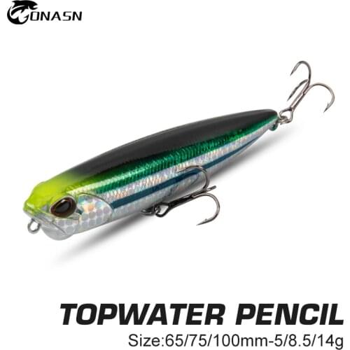 ONASN Realis Pencil Topwater Fishing lures 65mm 100mm Floating Surface Swimbaits wobbler Hard baits For bass Pike Fishing Tackle