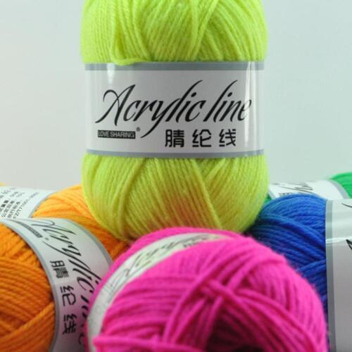 Wholesale 50g Acrylic Line Wool Yarn Thread Crochet Hook Weave Hand Knitting Soft Cotton Yarn DIY Scarf Sewing Supplies FZ38