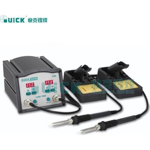Original QUICK203D Duplex Soldering Station Iron SMD Rework Welding 90W 220V High-frequency Lead-free Soldering Iron