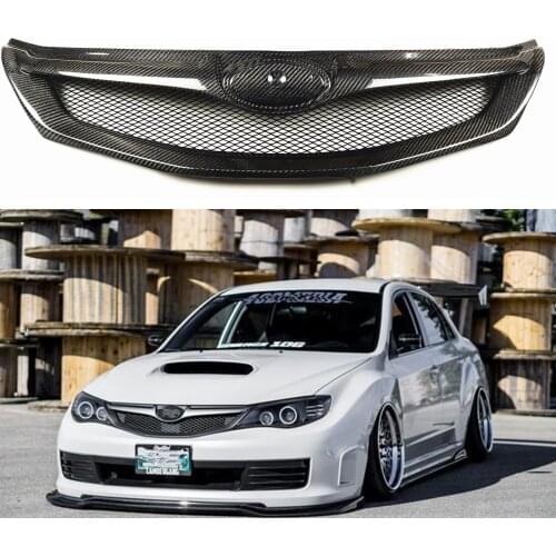 Real Carbon Fiber Front Bumper Grill Grille for 2008-2010 Subaru Impreza WRX STi