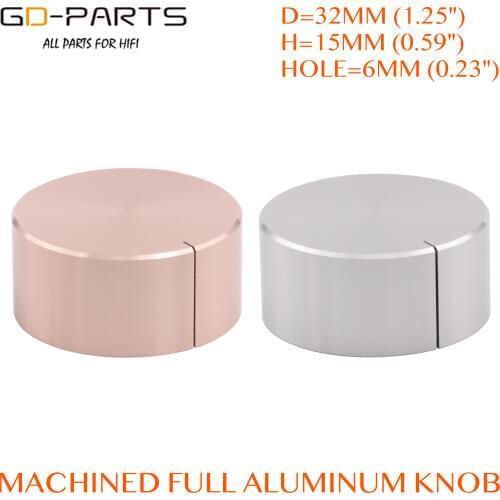 32*15mm Solid Full Aluminum Rotary Pointer Knob For Hifi Audio AMP Turntable CD DAC Selector Potentiometer Volume Control 2PCS